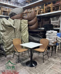 Bàn ghế cafe khung sắt đan sợi nhựa giả mây BGNGM41 6 Bàn ghế cafe khung sắt đan sợi nhựa giả mây BGNGM41 - Ảnh 2