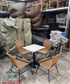 Bàn ghế cafe khung sắt đan sợi nhựa giả mây BGNGM41 7 Bàn ghế cafe khung sắt đan sợi nhựa giả mây BGNGM41 - Ảnh 3