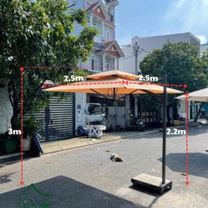 Dù che lệch tâm vuông nghiêng 2.5mx2.5m