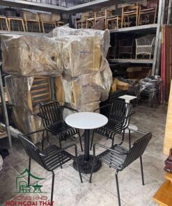 Bàn ghế cafe sắt chuyên dùng sân vườn ngoài trời BGSVNT21 - Ảnh 3