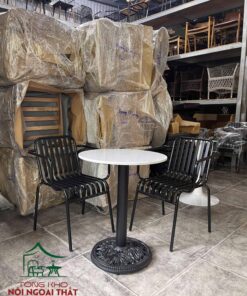 Bàn ghế cafe sắt chuyên dùng sân vườn ngoài trời BGSVNT21 - Ảnh 2