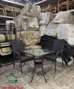 Bàn ghế nhựa giá mây giá rẻ BGNGM42 - Ảnh 3