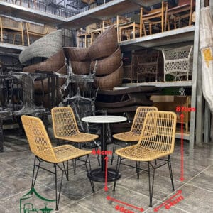 Ghế cafe khung sắt đan sợi nhựa giả mây BGNGM43