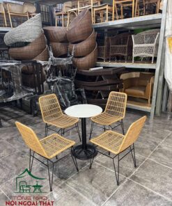Ghế cafe khung sắt đan sợi nhựa giả mây BGNGM43 - Ảnh 3