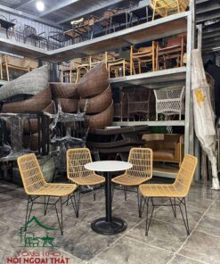 Ghế cafe khung sắt đan sợi nhựa giả mây BGNGM43 - Ảnh 2