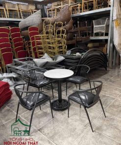 Bàn ghế cafe sắt bọc nệm BGCF51 - Ảnh 2