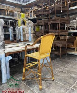 Ghế bar khung sắt đan sợi nhựa giả mây BGB12 - Ảnh 3
