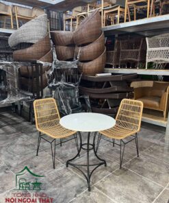 Bàn ghế cafe đan sợi nhựa giả mây BGCF55 7 Bàn ghế cafe đan sợi nhựa giả mây BGCF55 - Ảnh 3