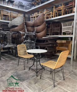 Bàn ghế cafe đan sợi nhựa giả mây BGCF55 8 Bàn ghế cafe đan sợi nhựa giả mây BGCF55 - Ảnh 4