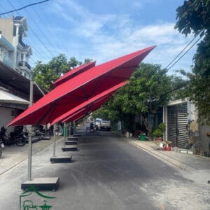 Dù che lệch tâm vuông nghiêng theo hướng nắng kích thước 3mx3m