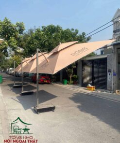 Dù che lệch tâm vuông nghiêng theo hướng nắng kích thước 3mx3m