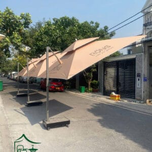 Dù che lệch tâm vuông nghiêng theo hướng nắng kích thước 3mx3m