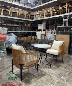 Ghế cafe khung sắt đan sợi mây nhựa BGCF62 8 Ghế cafe khung sắt đan sợi mây nhựa BGCF62 - Ảnh 4