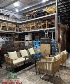 Sofa cafe khung sắt đan sợi mây nhưa SCF33 7 Sofa cafe khung sắt đan sợi mây nhưa SCF33 - Ảnh 3