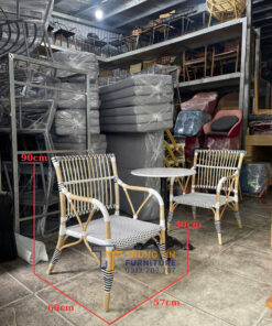 Bàn ghế cafe mây nhựa BGNGMTT03