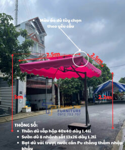 Dù che lệch tâm vuông 2m5x2m5