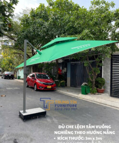 Dù che lệch tâm vuông nghiêng theo hướng nắng KT 3mx3m