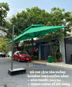 Dù che lệch tâm vuông nghiêng theo hướng nắng KT 3mx3m