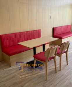 Bàn ghế cafe gỗ nệm BGCFTT01