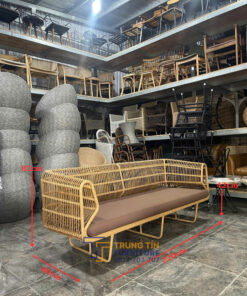 Sofa khung sắt đan sợi mây nhựa cao cấp SMNTT