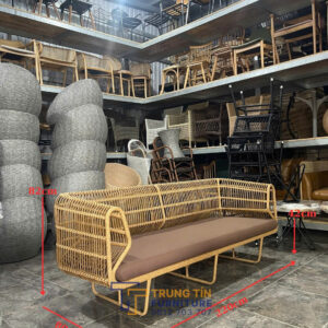 Sofa khung sắt đan sợi mây nhựa cao cấp SMNTT