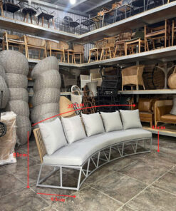 Sofa khung sắt đan sợi nhựa giả mây kháng tia UV SMNTT