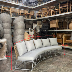 Sofa khung sắt đan sợi nhựa giả mây kháng tia UV SMNTT