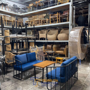 Sofa khung sắt sơn tĩnh điện nệm ngồi vải SCFTT