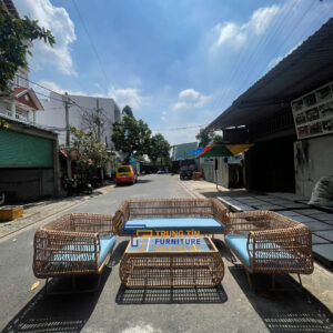 Bàn ghế nhựa giả mây 005