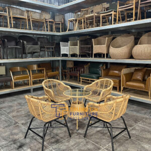 Bàn ghế nhựa giả mây 006