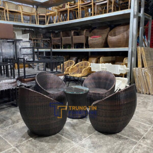 Bàn ghế nhựa giả mây 007