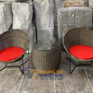 Bàn ghế nhựa giả mây 009