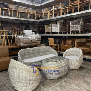 Bàn ghế nhựa giả mây 012