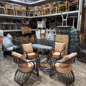 Bàn ghế nhựa giả mây 018