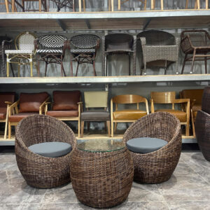 Bàn ghế nhựa giả mây 019