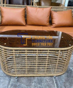 Bàn ghế nhựa giả mây 023