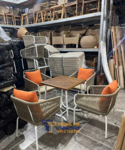 Bàn ghế nhựa giả mây 025