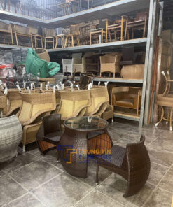 Bàn ghế nhựa giả mây 032