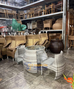Bàn ghế nhựa giả mây 032 - Ảnh 4