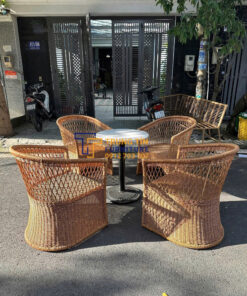 Bàn ghế nhựa giả mây 035
