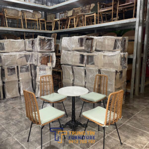 Bàn ghế nhựa giả mây 037