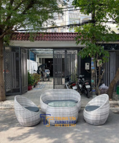 Bàn ghế nhựa giả mây 038