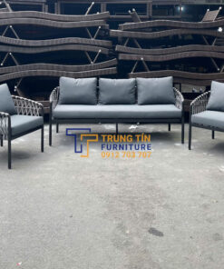 Bàn ghế nhựa giả mây 043