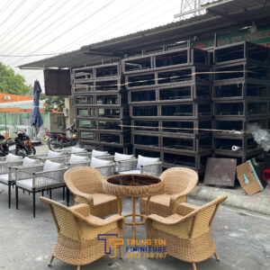 Bàn ghế nhựa giả mây 042