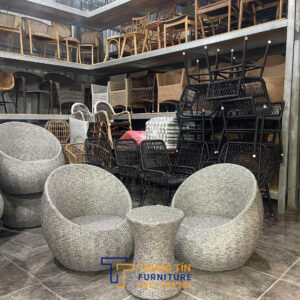 Bàn ghế nhựa giả mây 041