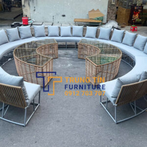 Bàn ghế nhựa giả mây 039