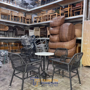 Bàn ghế nhựa giả mây 047