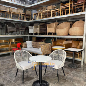 Bàn ghế nhựa giả mây 049