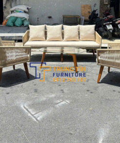 Bàn ghế nhựa giả mây 051