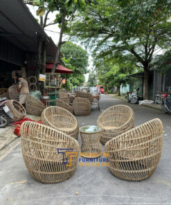 Bàn ghế nhựa giả mây 050